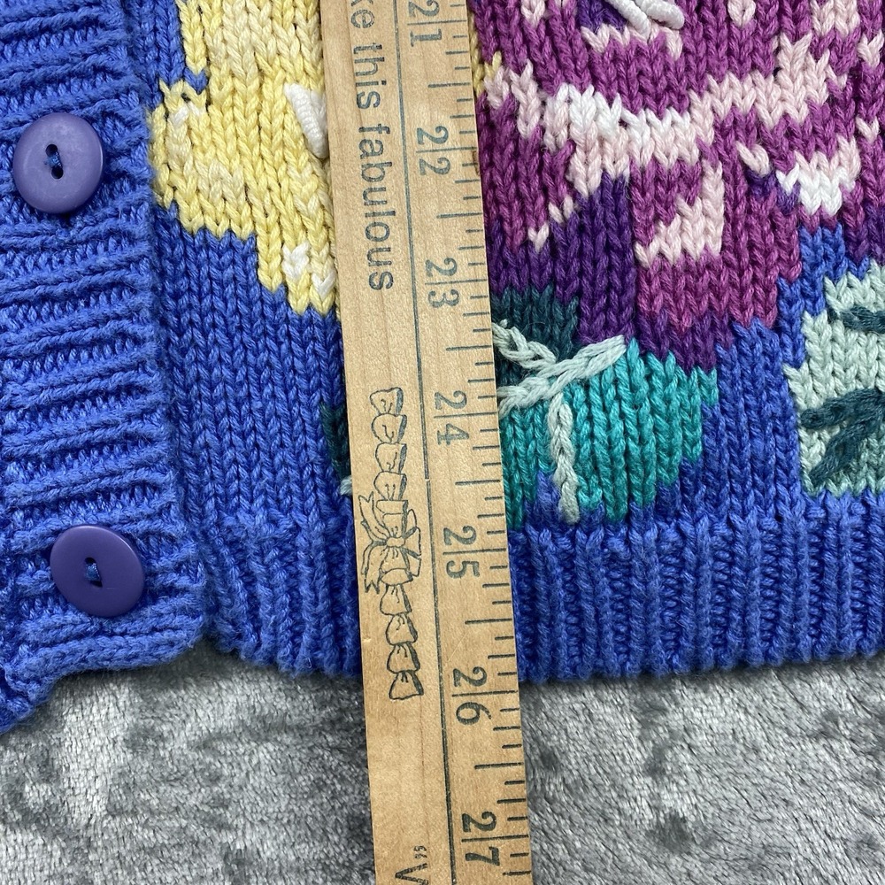 Vintage Lauren Hansen Sweater Womens Small Multicolor Spring‎ Floral Cardigan - Picture 13 of 14